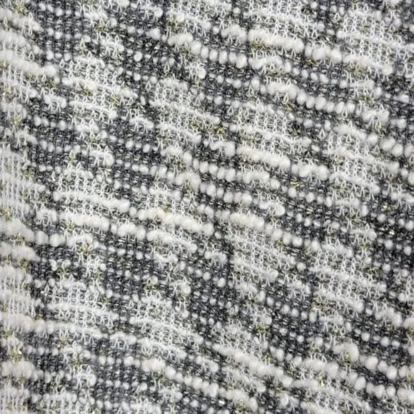 Chico’s Textured Metallic Top White Gray Women Size M Elegant Blouse - Picture 5 of 9